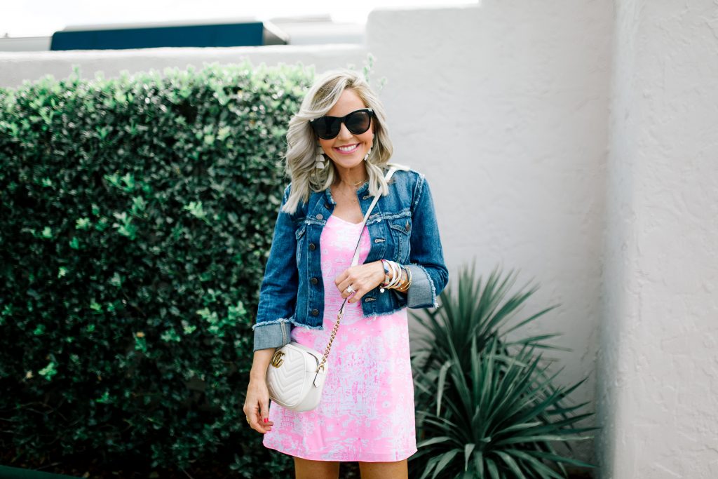 The Lilly Pulitzer After Party Sale is LIVE! by popular Nashville fashion blog, Hello Happiness: image of a woman wearing a Lilly Pulitzer  Dusk Strappy Silk Dress.