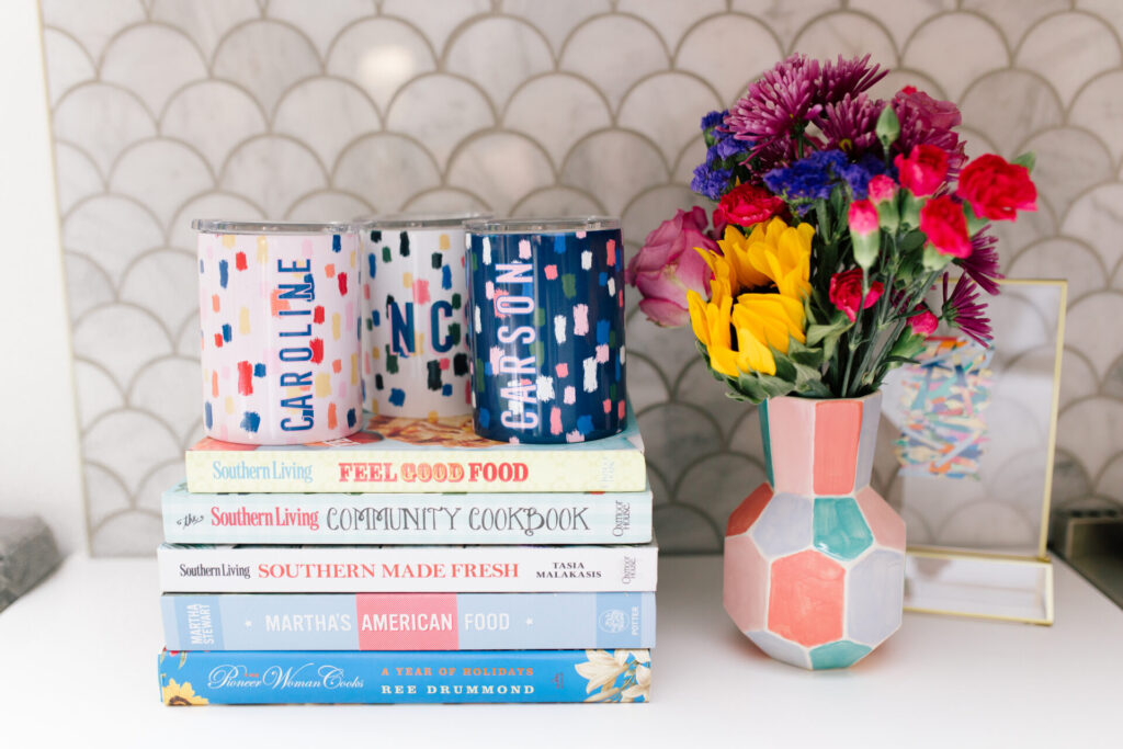 Clairebella Studio by popular Nashville life and style blog, Hello Happiness: image of Clairebella Studio and Hello Happiness personalized tumblers.
