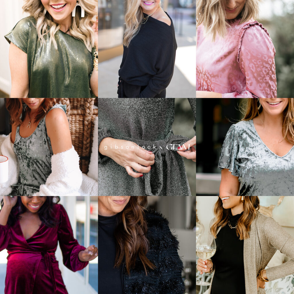 Holiday Collection by popular Nashville fashion blog, Hello Happiness: collage image ofAshley via Fancy Ashley, Erin from Living in Yellow, Anna of BR Style, Ryanne from the Recruiter Mom, Steph via Stephanie Taylor Jackson, Sarah of The Mom in Style, and Jenn from Haute off the Rack.