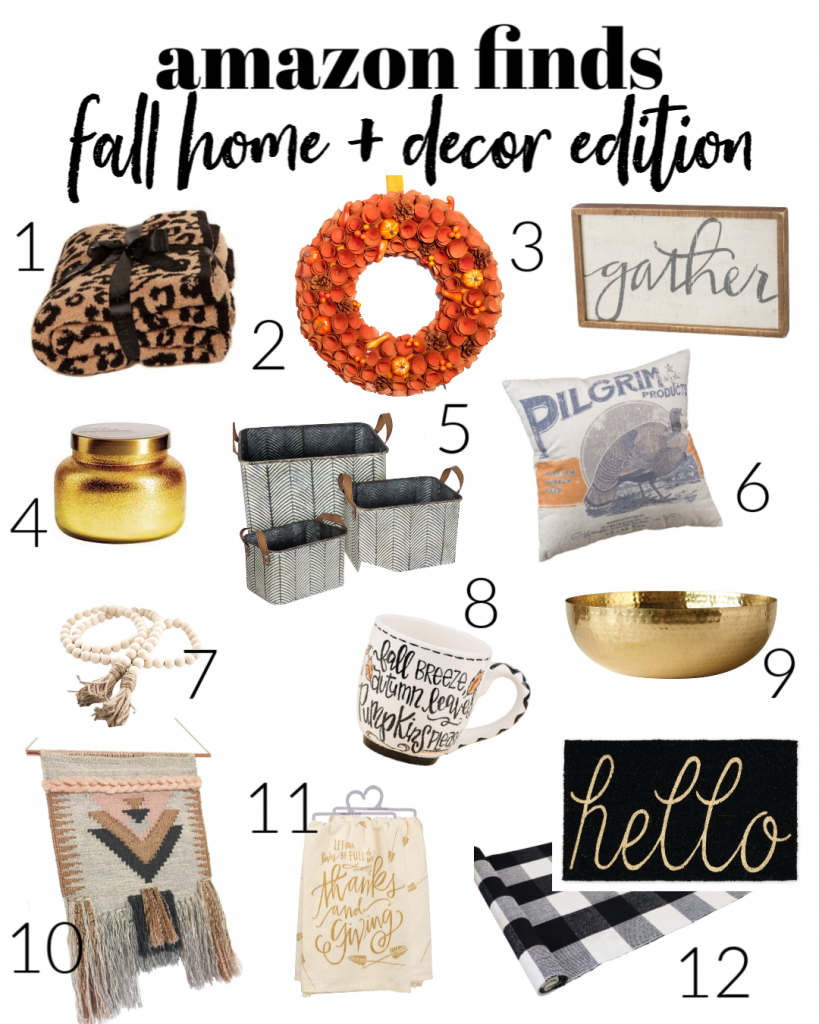 The Friday Five...by popular Nashville life and style blog, Hello Happiness: collage image of Amazon fall home and decor products.