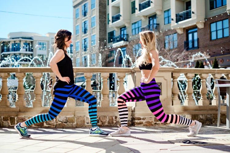 Intermittent Fasting Challenge... A Little Q&A by popular Nashville life and style blog, Hello Happiness: image of two woman facing each other and doing lunges.