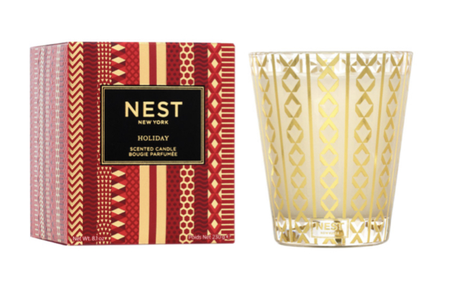 Dirty Santa Party by popular Nashville lifestyle blog, Hello Happiness: image of a Nest Holiday candle. 