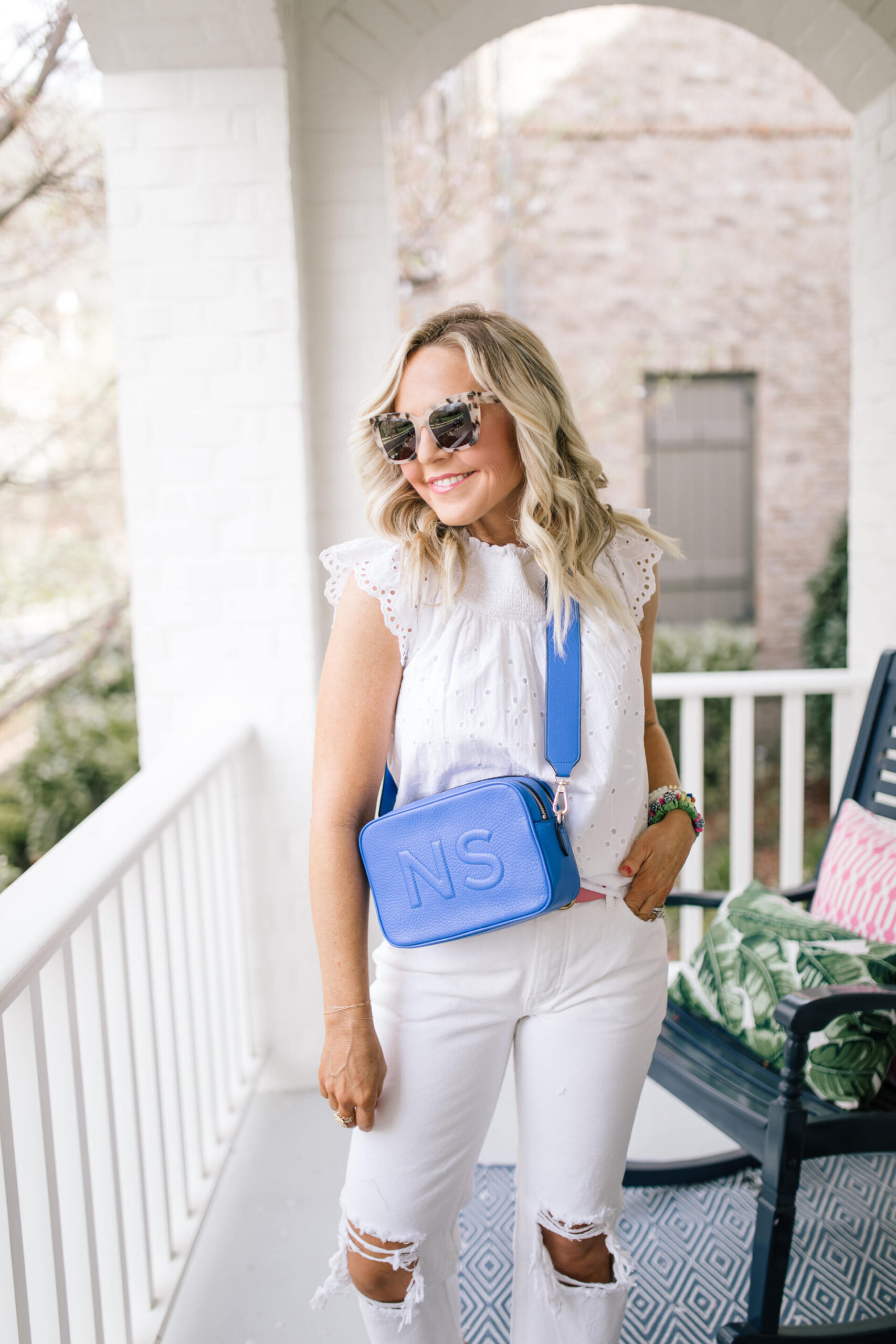diff eyewear sunglasses styled by top Nashville fashion blogger, Hello Happiness.