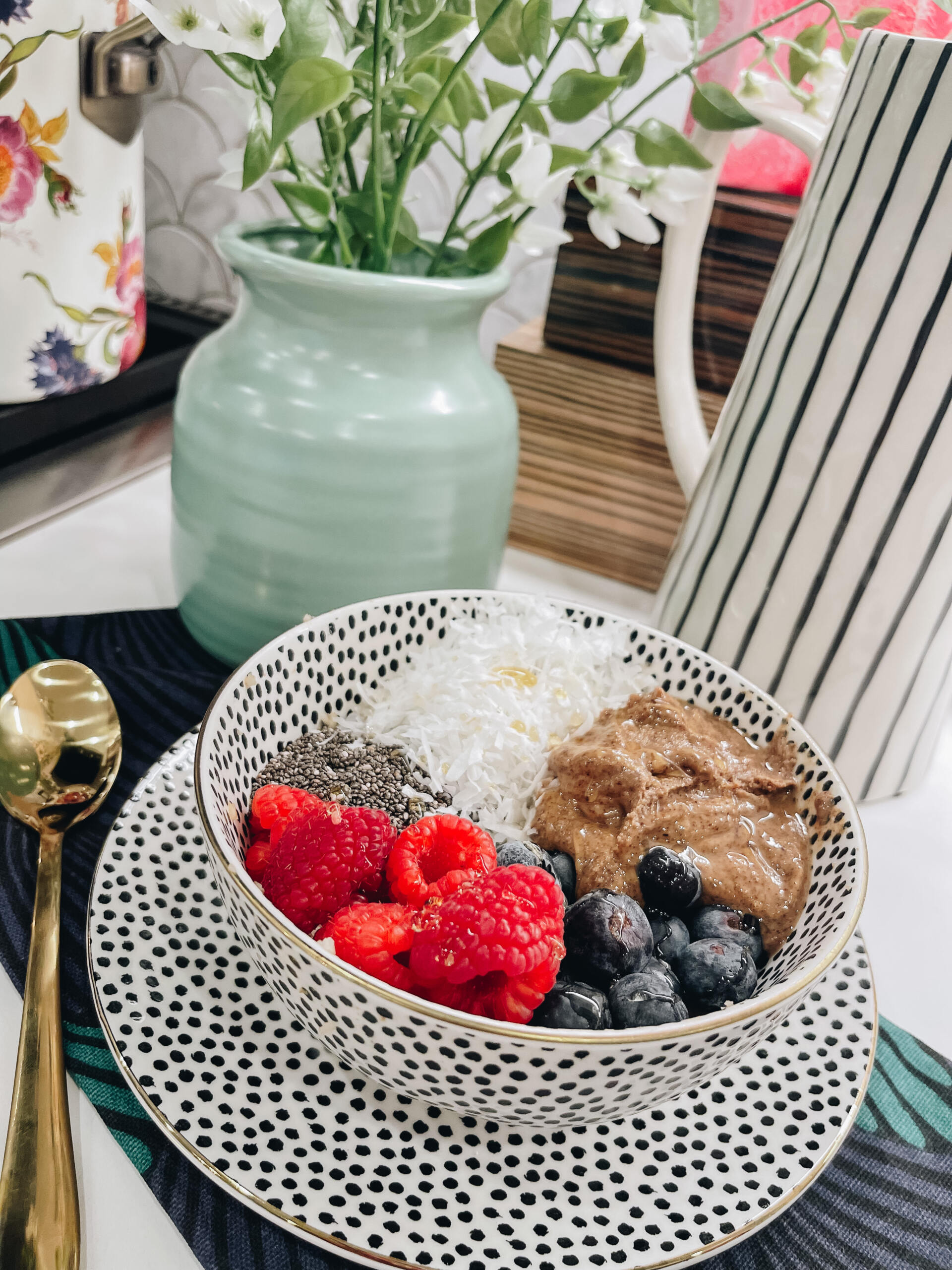 winter bowl with oatmeal recipe featured by top Nashville lifestyle blogger, Hello Happiness.