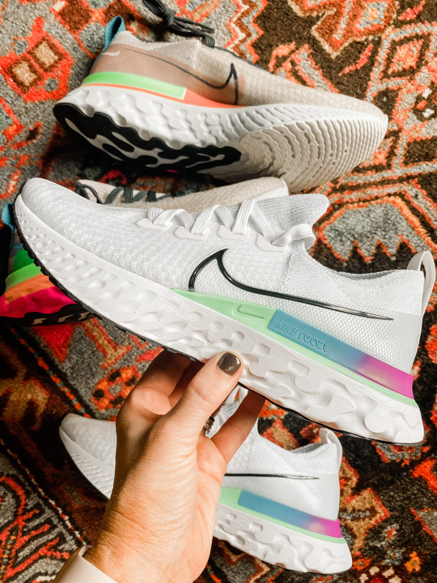 Faster Way to Fat Loss by popular Nashville lifestyle blog, Hello Happiness: image of Nike Flyknit React Sneakers.
