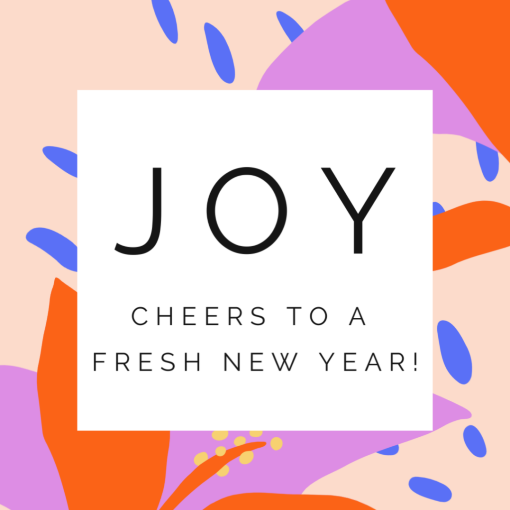 Year in Review by popular Nashville lifestyle blog, Hello Happiness: clip art image of the word Joy. 