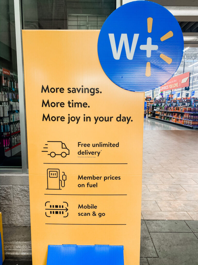 Walmart Membership by popular Nashville lifestyle blog, Hello Happiness: image of a Walmart+ sign. 