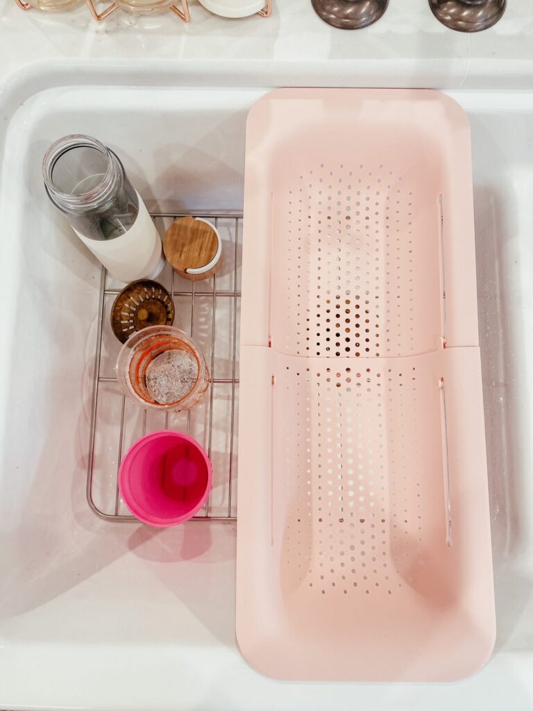 Amazon Favorites by popular Nashville life and style blog, Hello Happiness: image of a Amazon over the sink colander basket. 
