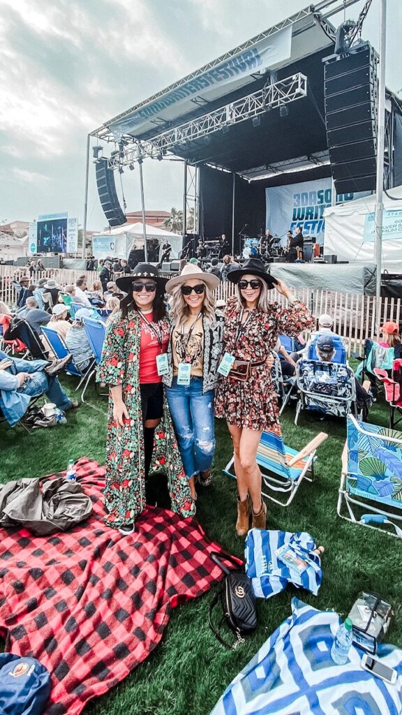 Year in Review by popular Nashville lifestyle blog, Hello Happiness: image of Natasha Stoneking and friends at the 30A Songwriter's Festival. 