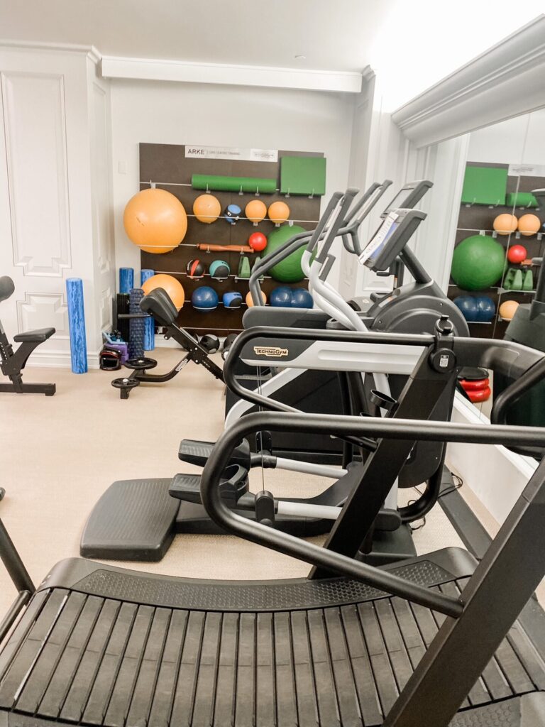Hotel Crescent Court Dallas by popular Nashville travel blog, Hello Happiness: image of a gym. 