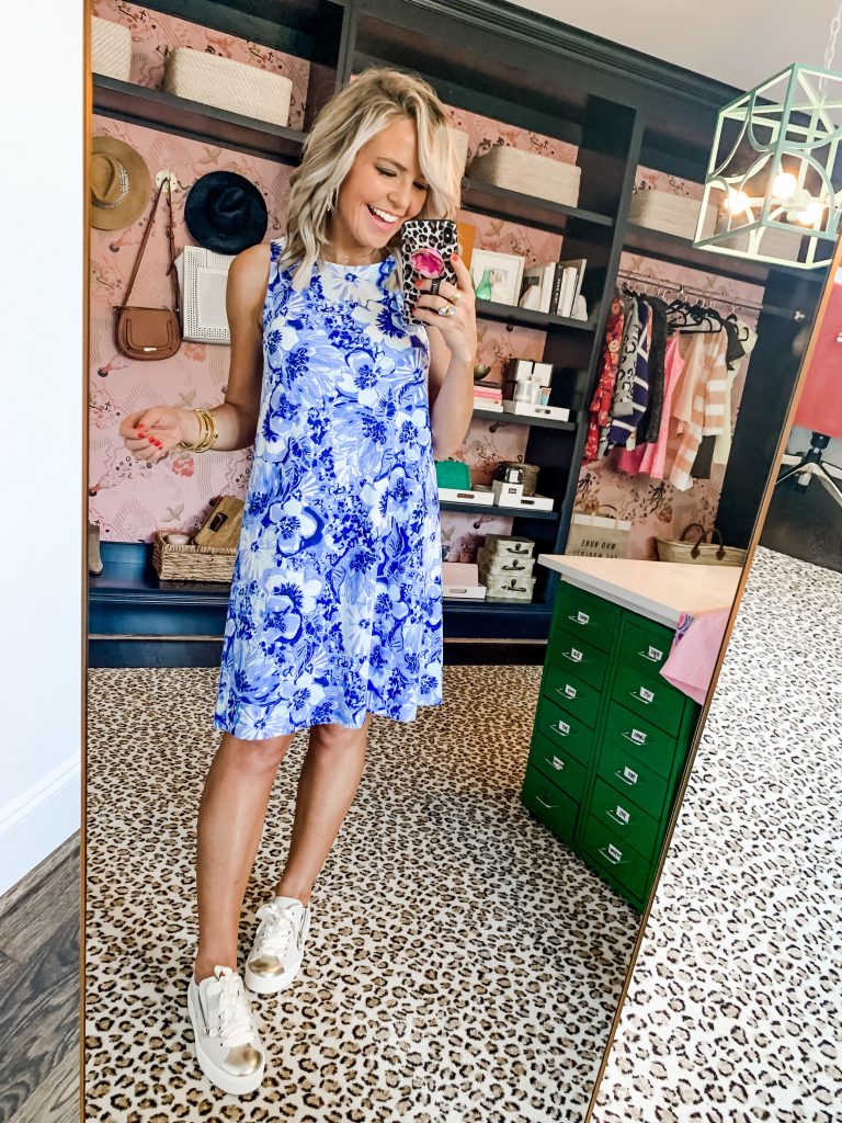 Hip Hip Hooray... The Lilly After Party Sale is Here! by popular Nashville fashion blog, Hello Happiness: image of a woman wearing a Lilly Pulitzer Luella Swing Dress. 