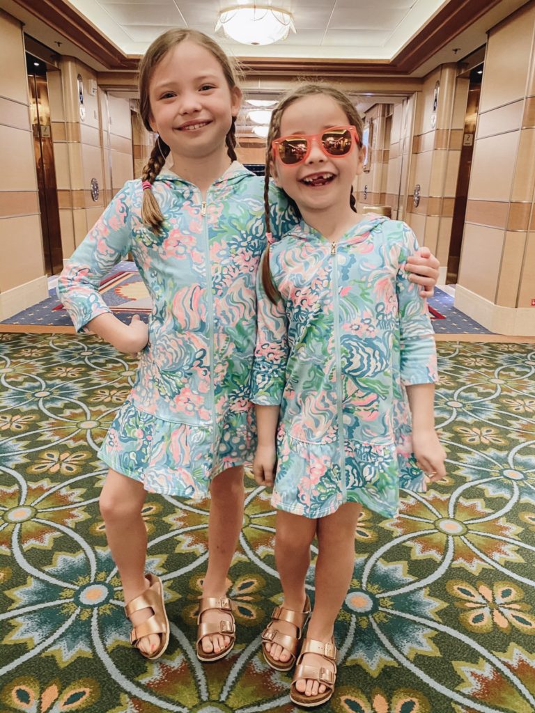 Top Amazon Products by popular Nashville life and style blog, Hello Happiness: image of two girls wearing Amazon Birkenstock Kid's Arizona sandals. 