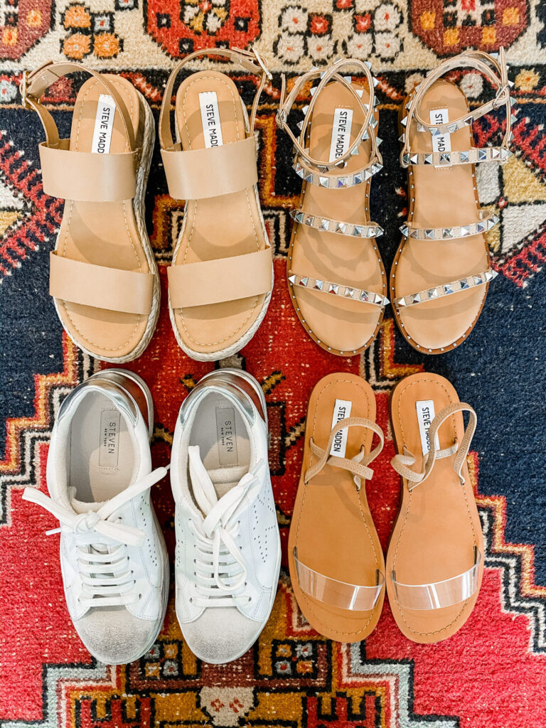 Cute Spring Shoes by popular Nashville fashion blog, Hello Happiness: image of Steve Madden sneakers and sandals. 