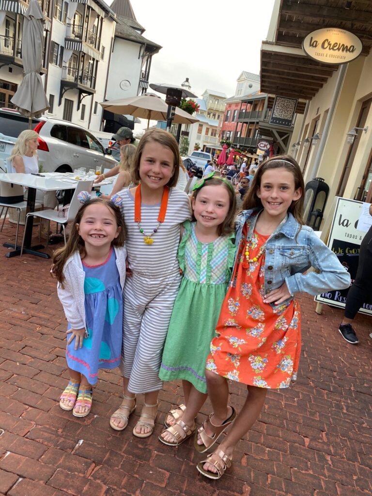 Year in Review by popular Nashville lifestyle blog, Hello Happiness: image of four Young Girls standing outside at Rosemary Beach. 