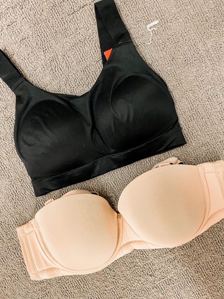Nordstrom Anniversary Sale by popular Nashville fashion blog, Hello Happiness: image of a Nordstrom Bra-llelujah!® Lightly Lined Tank Bralette SPANX® and Nordstrom Red Carpet Convertible Strapless Bra WACOAL.