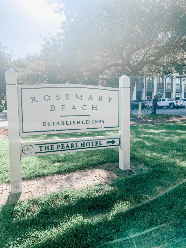 Finding Our Dream Home Away From Home... Rosemary Beach Realty by popular Nashville travel blog, Hello Happiness: image of a Rosemary Beach sign. 