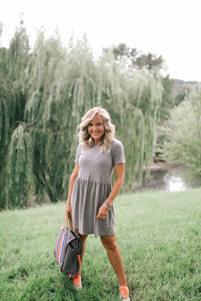 Cyber Monday Sale by popular Nashville life and style blog, Hello Happiness: image of Natasha Stoneking wearing a Lucia Tri-Blend dress. 