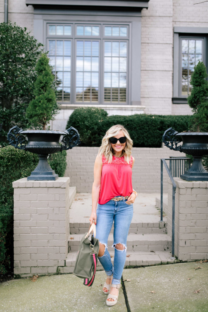 Shopbop Sale by popular Nashville fashion blog, Hello Happiness: image of a woman wearing a pair of Shopbop Levi's. 