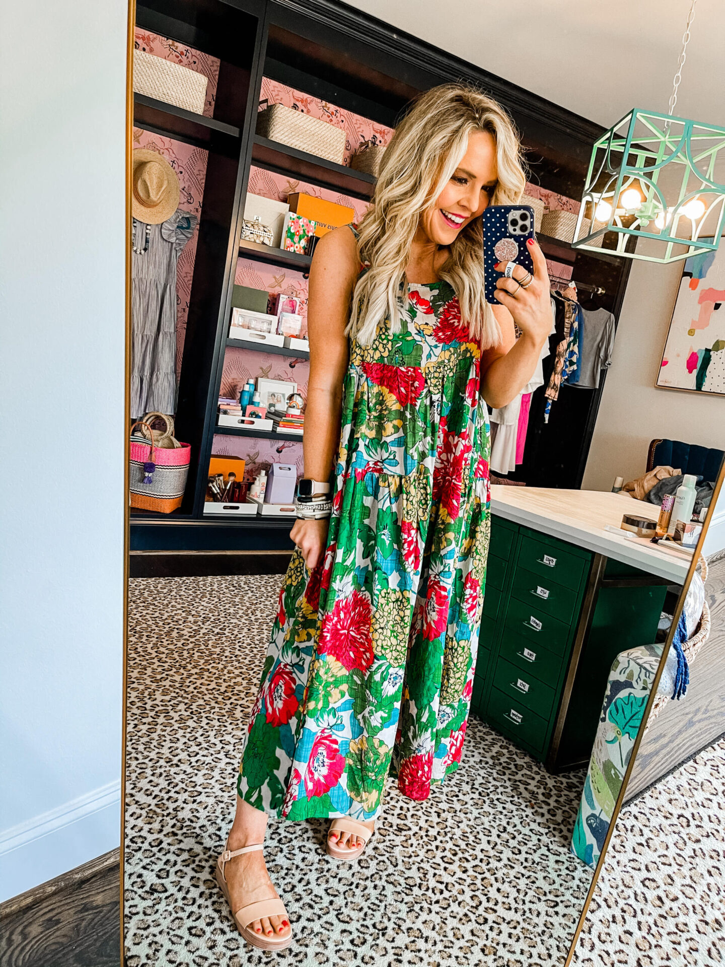 Amazon Favorites by popular Nashville fashion blog, Hello Happiness: image of Natasha Stoneking wearing a Vivid floral long maxi dress. 