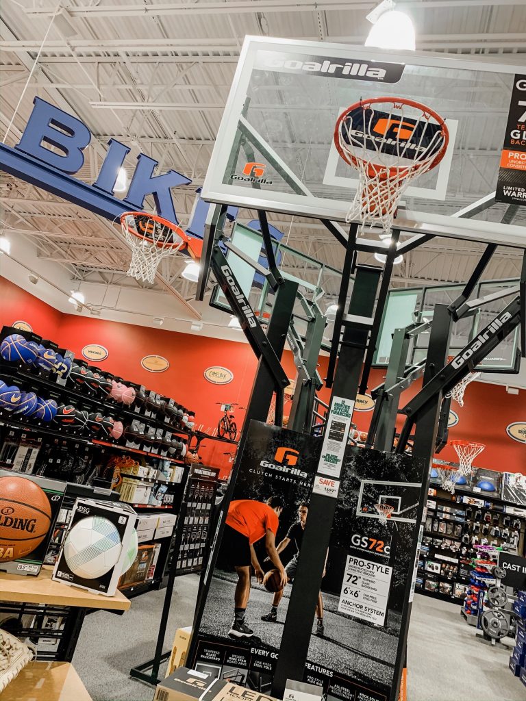Unwrap the Magic of Sports with Dick's Gift Ideas by popular Nashville life and style blog, Hello Happiness: image of a Dick's Goalrilla basketball hoop.  