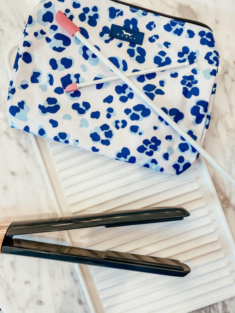 Amazon Favorites by popular Nashville life and style blog, Hello Happiness: image of a silicone styling tools mat, Spatty Daddy Cosmetic Tool, and Scout Makeup/Travel Bag.