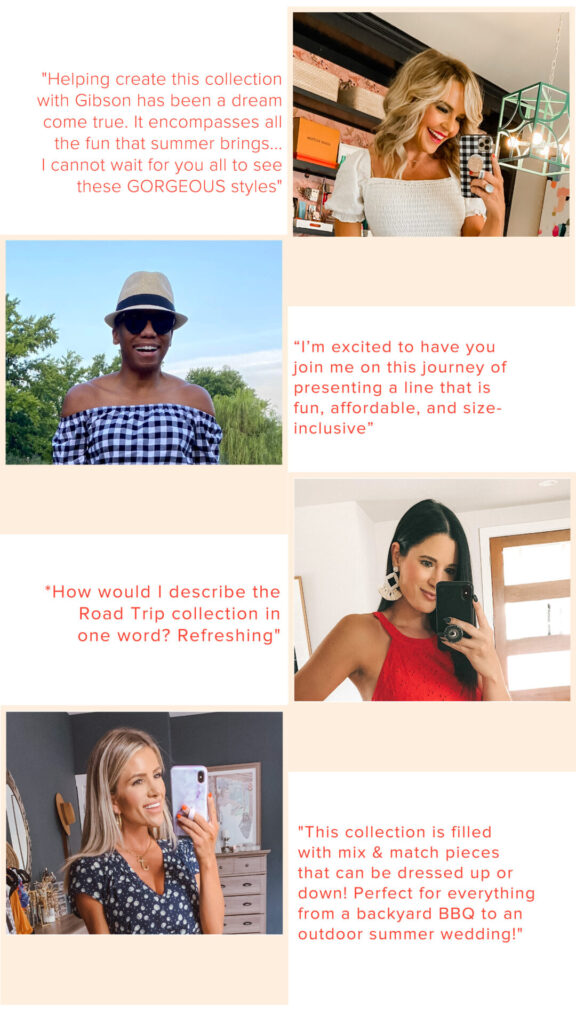 Gibson Look Road Trip by popular Nashville fashion blog, Hello Happiness: collage image of influencer contributors of the Gibson Look Road Trip collection. 