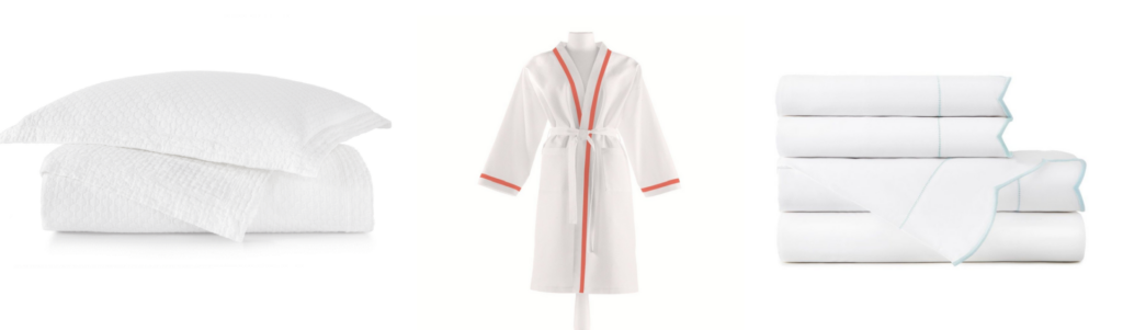 Labor Day Sales by popular Nashville fashion blog, Hello Happiness: image of a peacock alley robe, towels and pillow. 