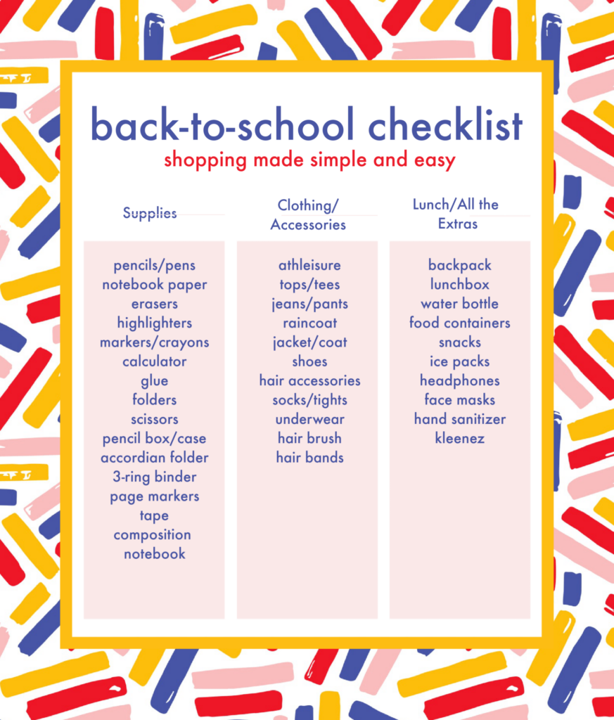 Walmart Back to School by popular Nashville life and style blog, Hello Happiness: image of a back-to-school checklist. 