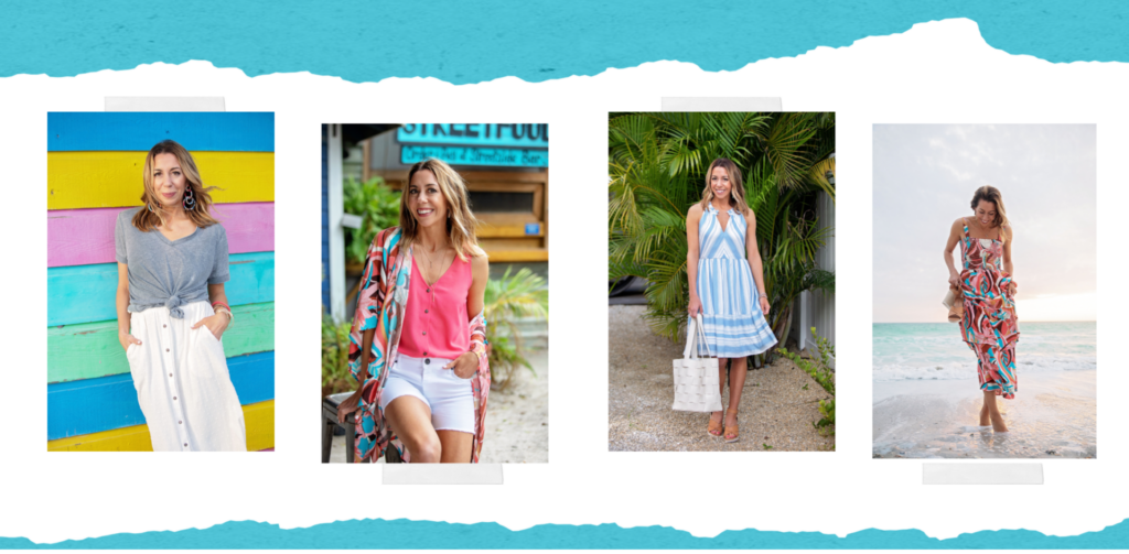 Gibson and the Motherchic Sunshine Collection by popular Nashville fashion blog, Hello Happiness: collage image of various Gibson and the Motherchic Sunshine Collection clothing items. 