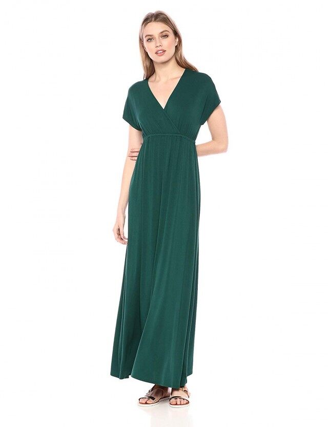 Amazon Prime Day... It's HERE! by popular Nashville lifestyle blog, Hello Happiness: image of Amazon Essentials Surplice Maxi Dress.
