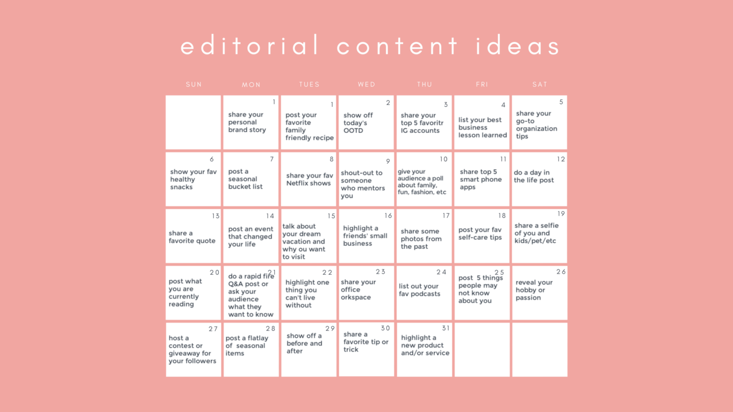 Coffee Chat by popular Nashville lifestyle blog, Hello Happiness: image of a editorial content calendar. 
