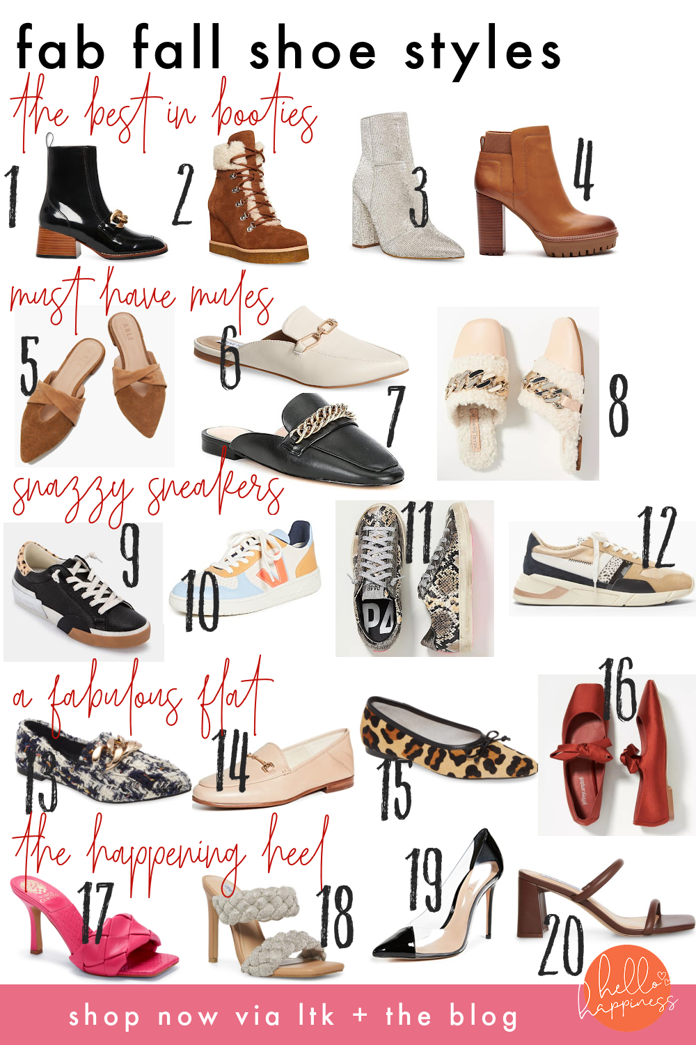 top 5 fall shoe trends featured by top Nashville fashion blogger, Hello Happiness.