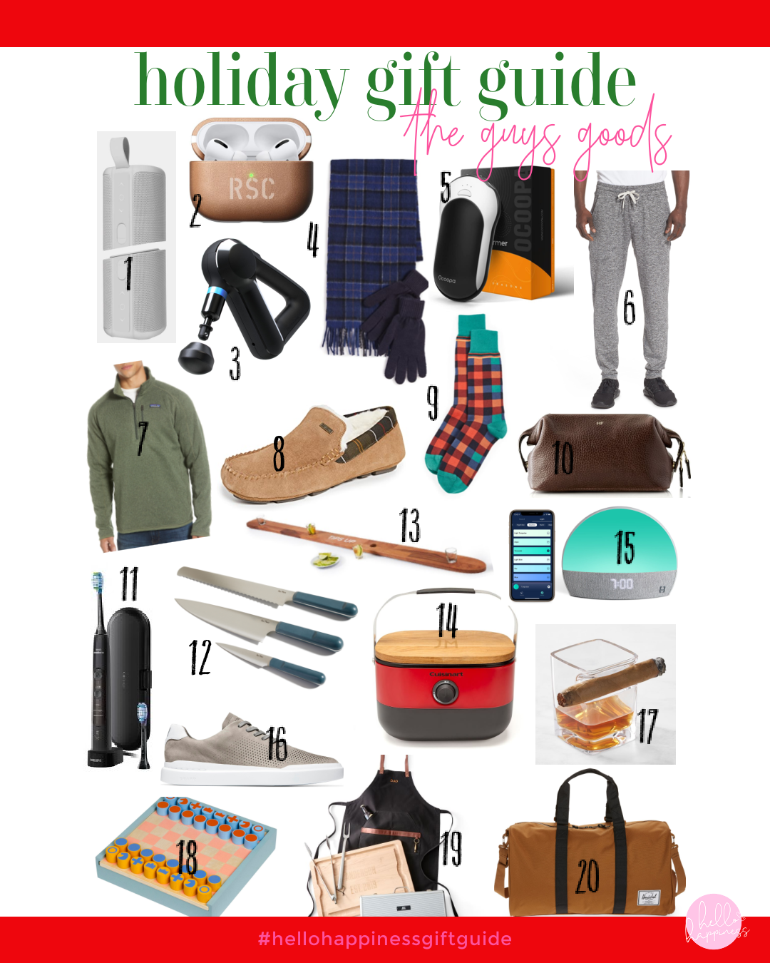 unique gift ideas for him, a 2021 gift guide by top Nashville lifestyle blogger, Hello Happiness.