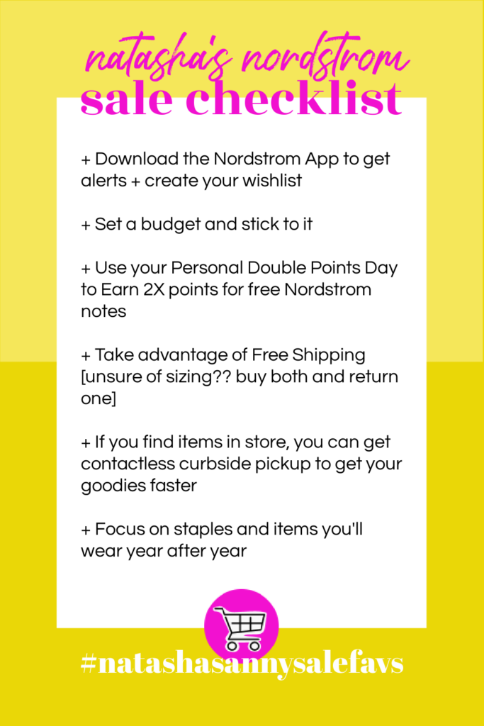 Nordstrom Anniversary Sale by popular Nashville fashion blog, Hello Happiness: image of a Nordstrom sale checklist. 