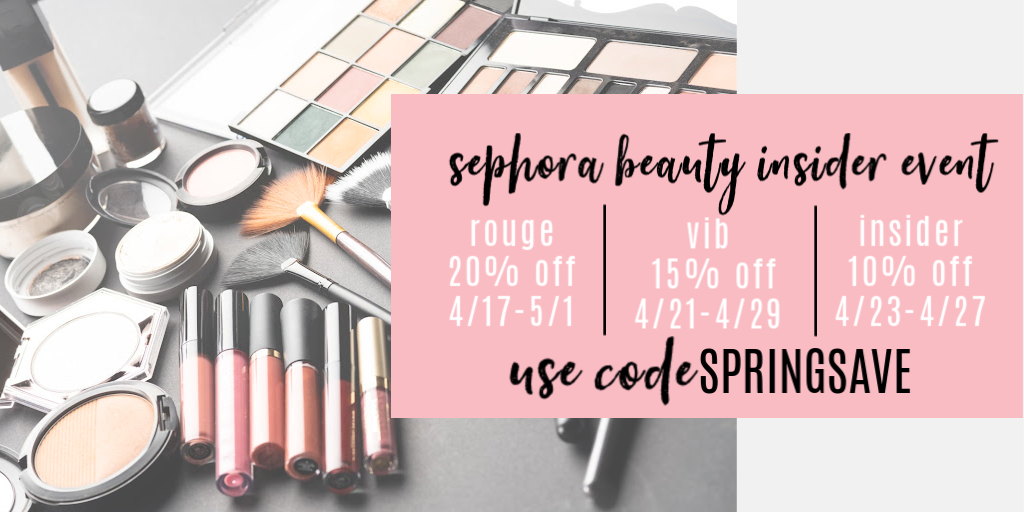 Sephora Spring Sale by popular Nashville beauty blog, Hello Happiness: image of a digital add for the Sephora spring sale. 