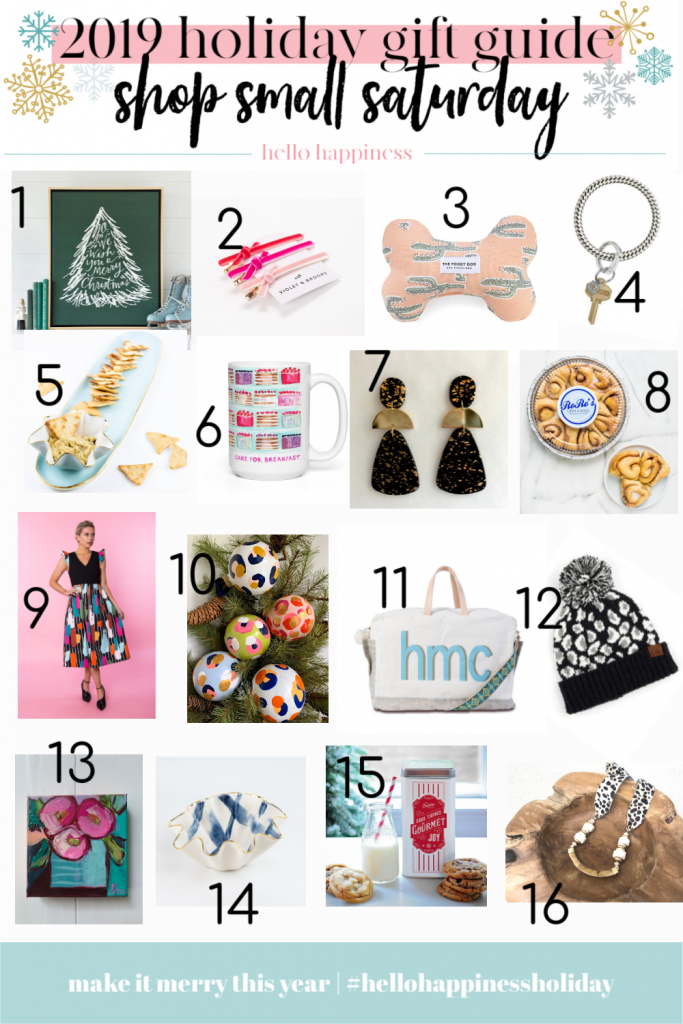 Shop Small Saturday 2019 by popular Nashville life and style blog, Hello Happiness: collage image of various small shop items.