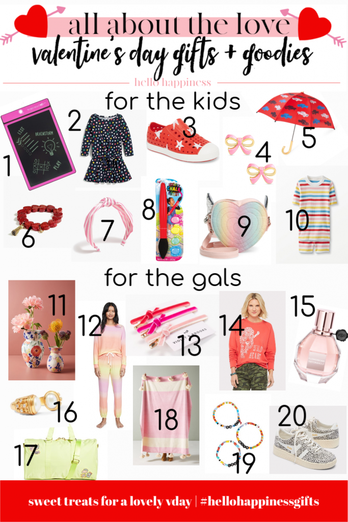 All About the Love... What to Wear on Valentine's Day by popular Nashville fashion blog, Hello Happiness: collage image of various Valentine's Day gifts and goodies. 