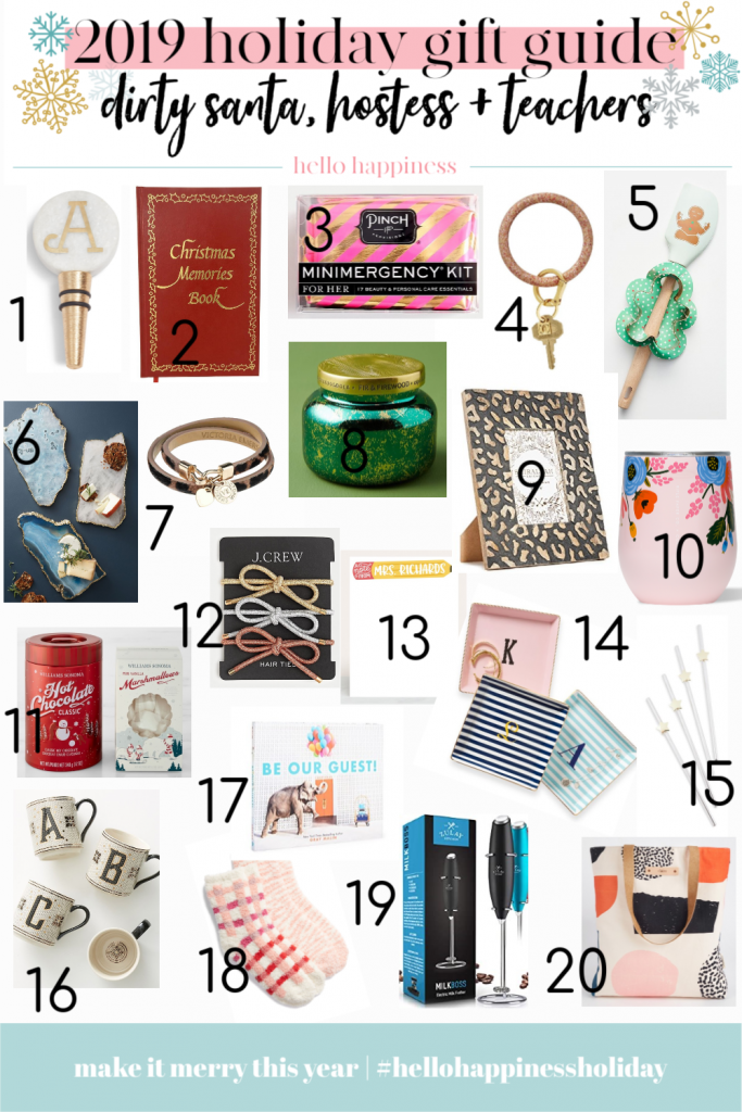 2019 Holiday Gift Guide: Dirty Santa, Hostess and Teacher Gifts featured by top US life and style blog, Hello! Happiness