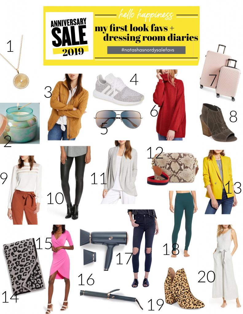 It's LIVE, The 2019 Nordstrom Anniversary Sale... First Look Favs + Dressing Room Diaries by popular Nashville fashion blog, Hello Happiness: graphic collage image of items available during the 2019 Nordstrom anniversary sale.
